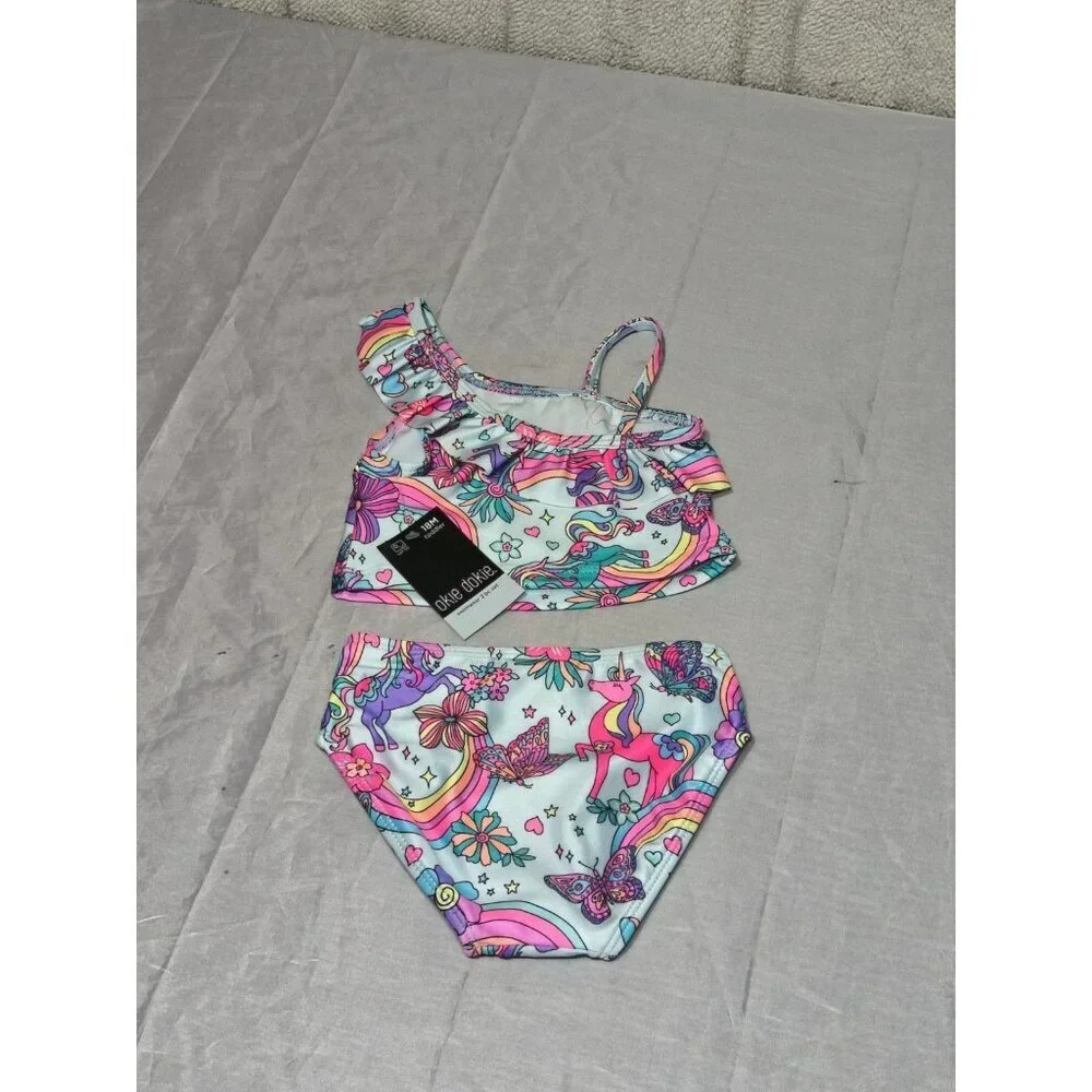 Okie Dokie Girls Size 18 Months Two Piece Magicorn Land Swimming Outfit